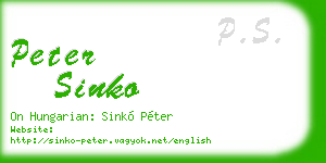 peter sinko business card